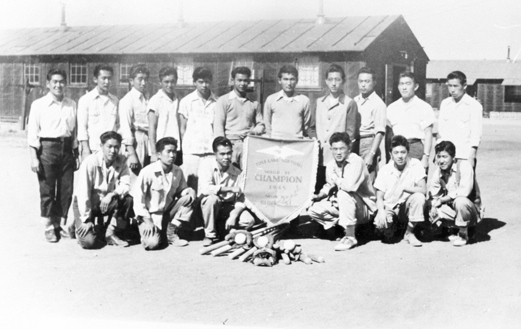 The baseball team from Tule Lake concentration camp, Block 51. September 17, 1945. 