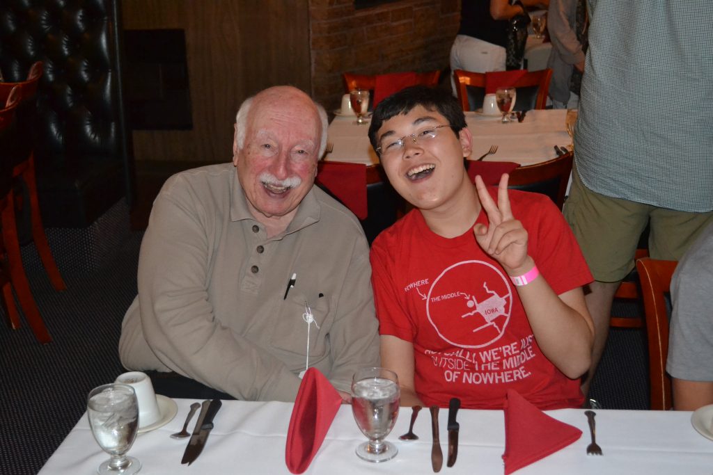 Gene Freund and grandson Coby at Minidoka Pilgrimage dinner