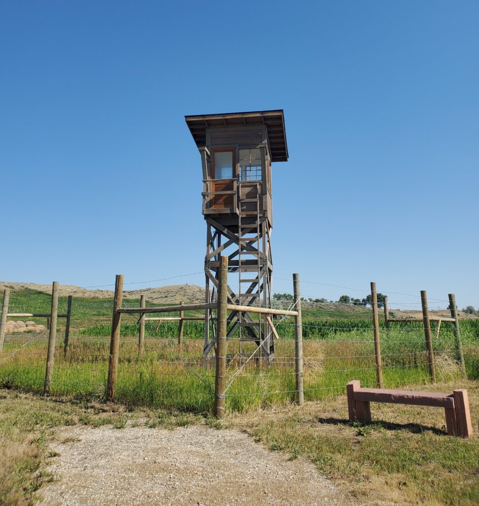 Guard tower at the Heart Mountain site.