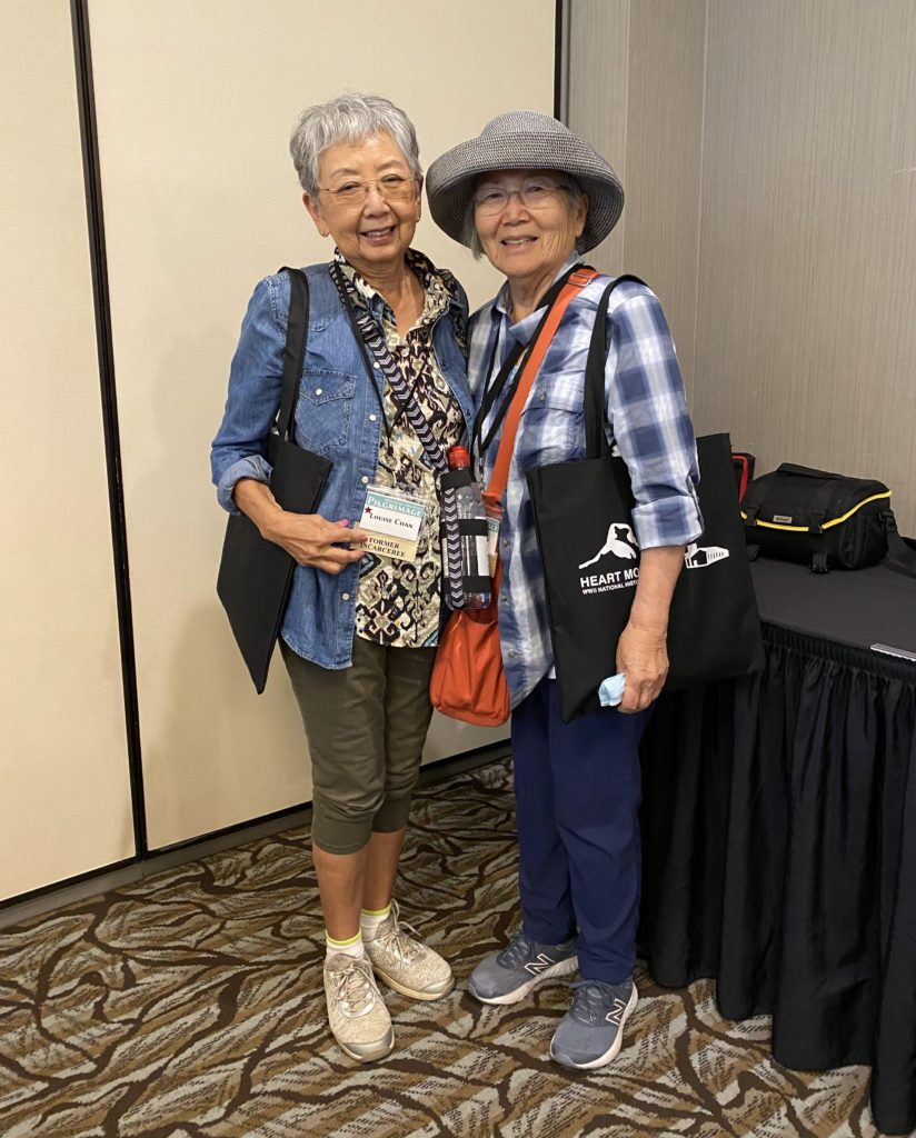 Two Nisei sisters at the Heart Mountain pilgrimage.