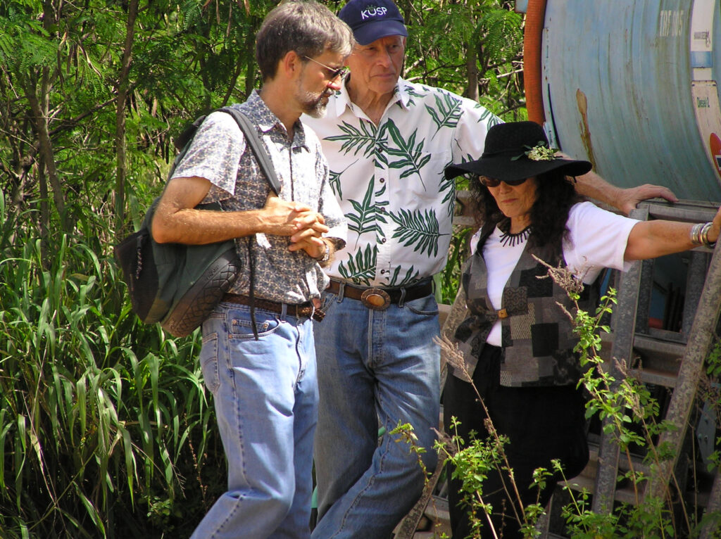 Jeanne and James Houston visit the Honouliuli detention camp site in 2006.