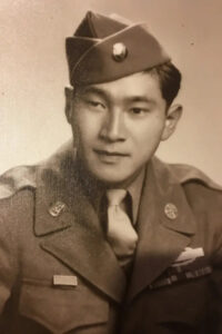 Rudy Tokiwa in his army uniform, cira 1943.