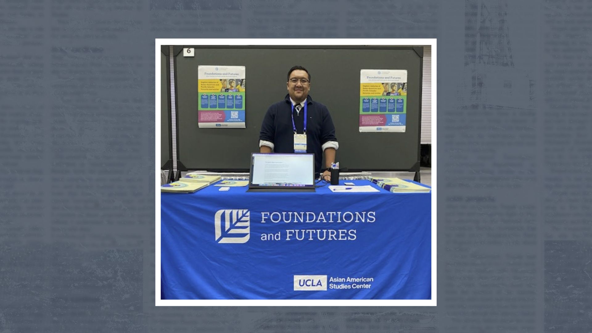 Photo of Christian-Joseph Macahilig tabling at an education conference