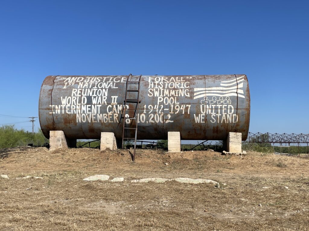 The former site of the swimming pool at the Crystal City Internment Camp.