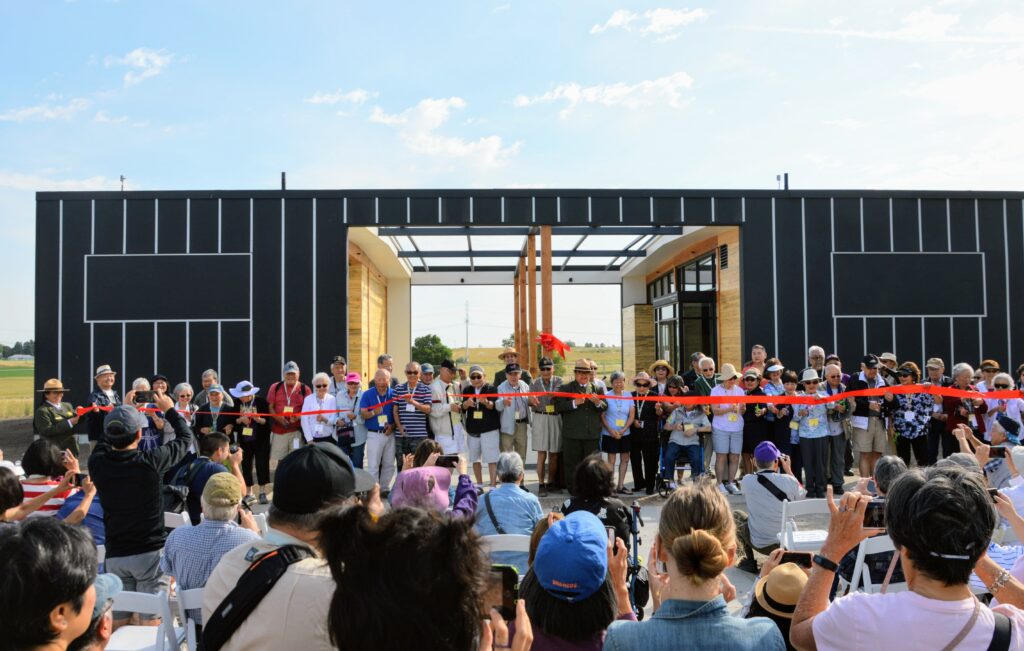 Minidoka Visitor Center’s Community Ribbon cutting at the 2019 Pilgrimage. Courtesy of Julie Abo. 
