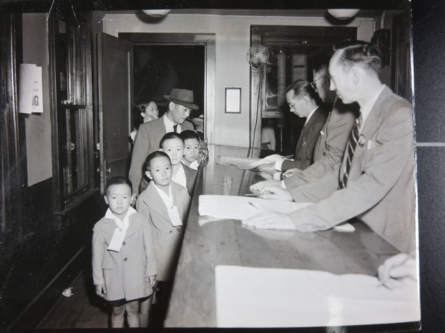 Children processing for the M.S. Gripsholm, 1943. U.S. Navy Official Photo, National Archives at College Park, Maryland.