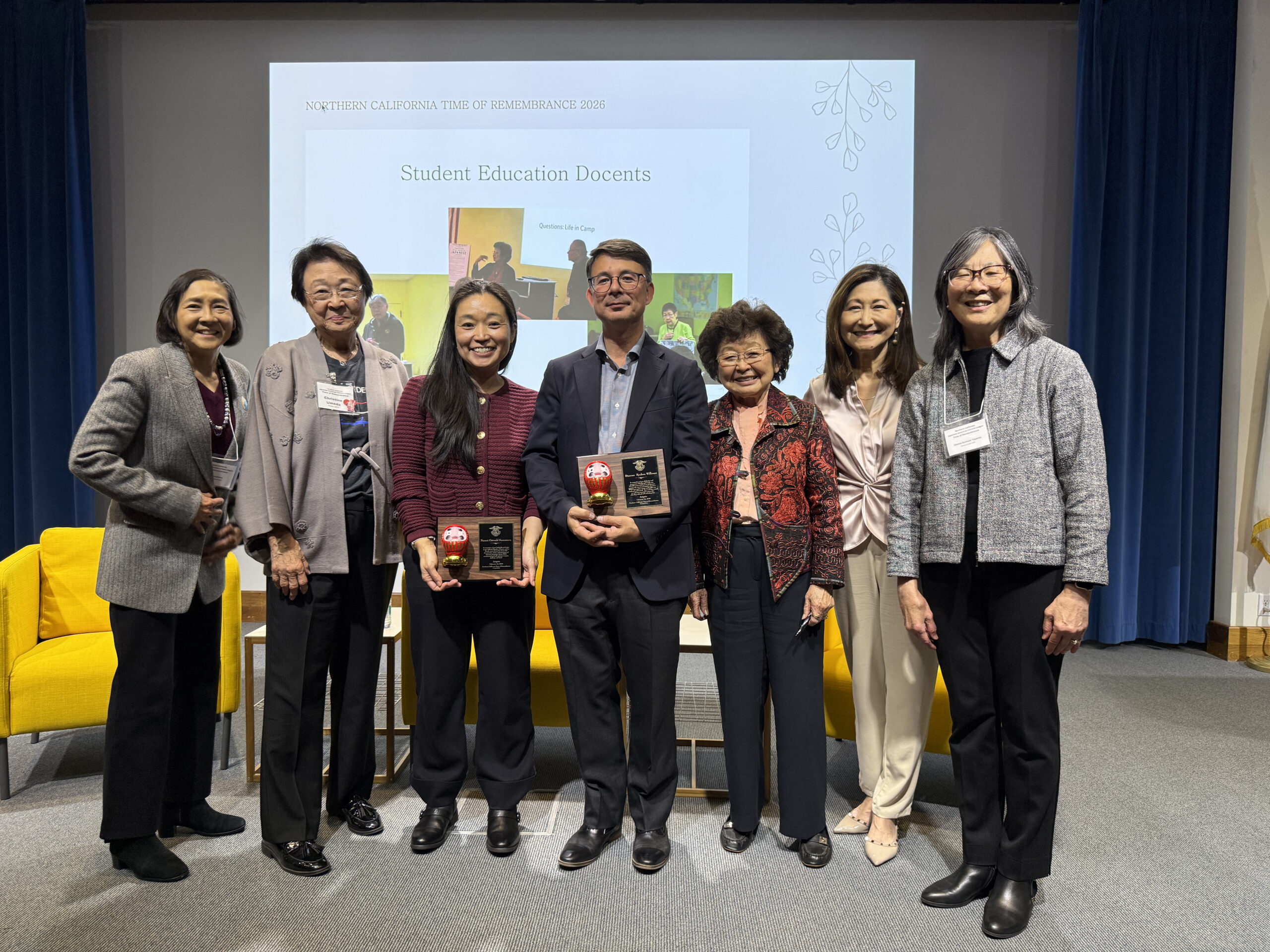 Naomi Ostwald Kawamura (third from left) with Duncan Ryuken Williams (middle) with organizers of the Northern California Time of Remembrance event. February 14, 2026, at the California Museum in Sacramento, California.