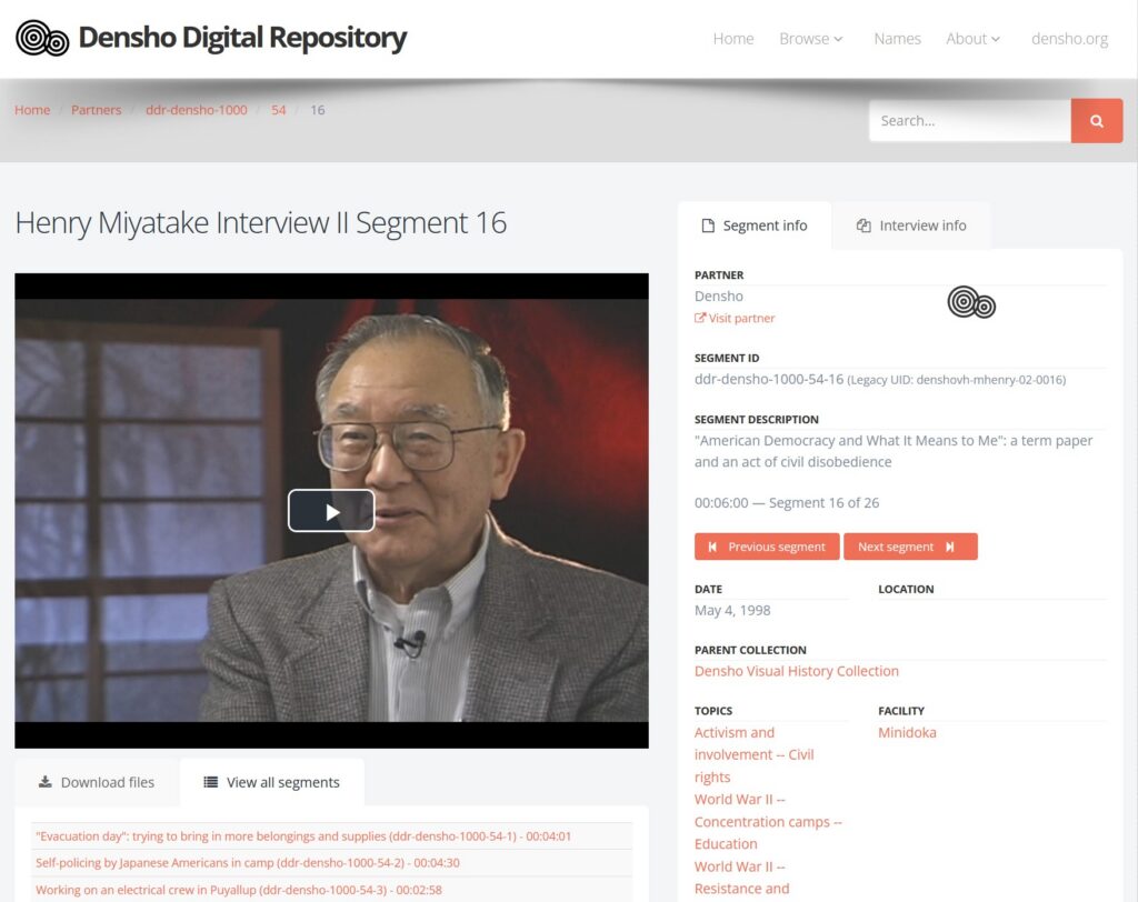 Densho Digital Repository, Henry Miyatake Interview II, Segment 16 (https://ddr.densho.org/interviews/ddr-densho-1000-54-6/), February 17, 2026.