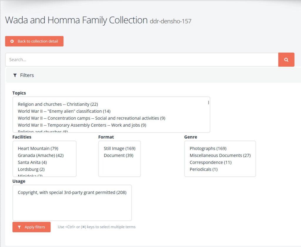 Densho Digital Repository, Wada and Homma Family Collection. 